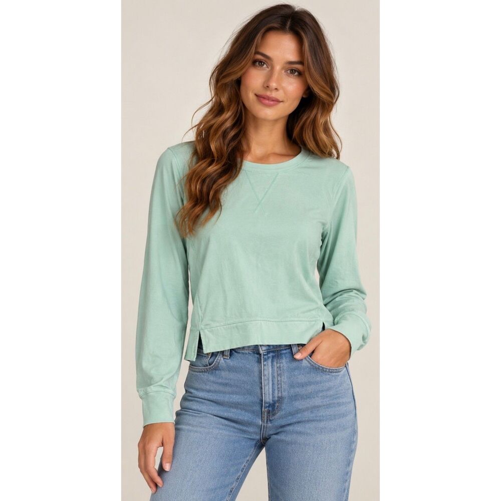 Lululemon Run Warm Up Crew Fresh Teal Seafoam Green Long Sleeve Sz 8